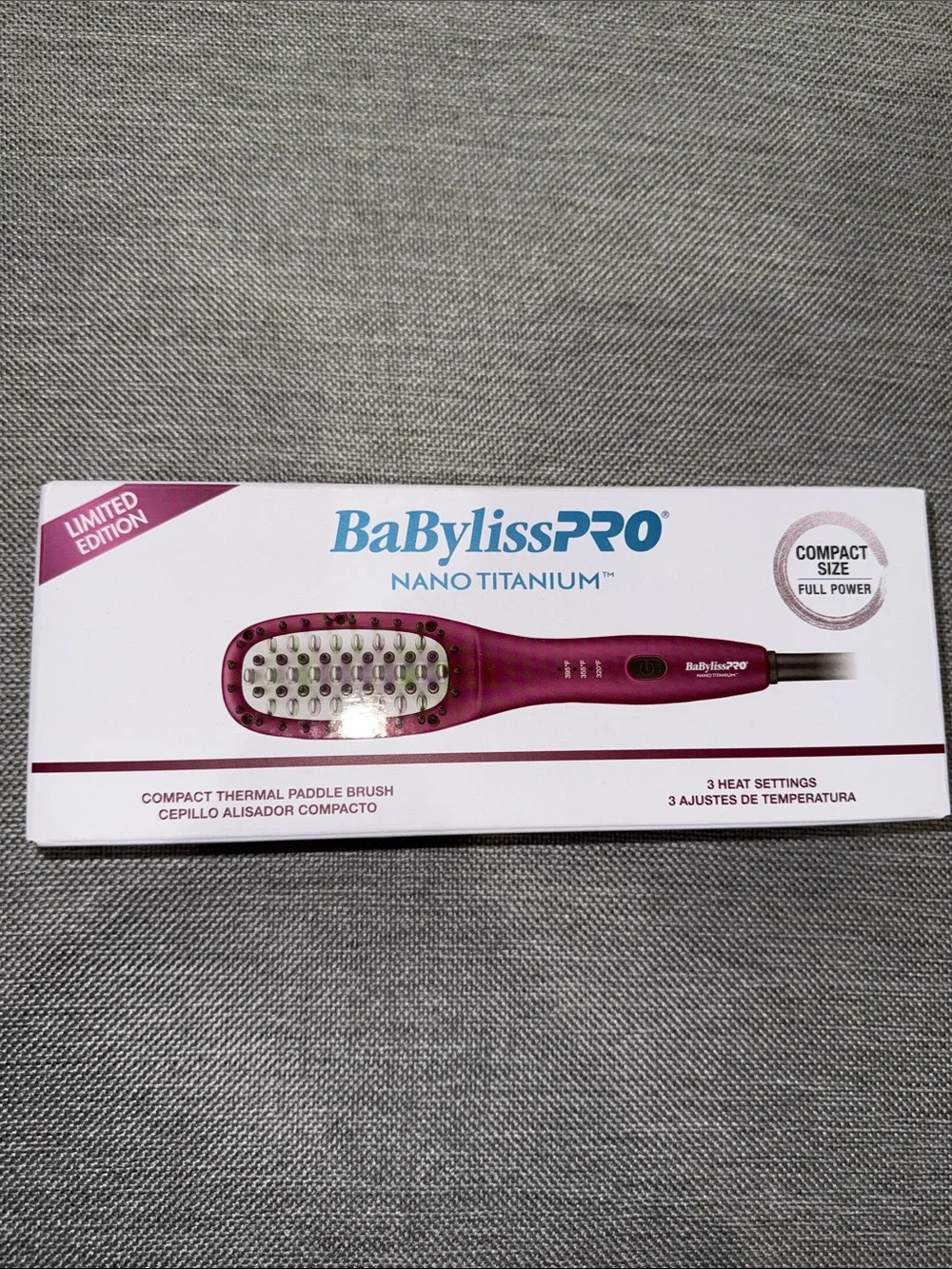 BabylissPro limited edition compact travel size thermal paddle brush